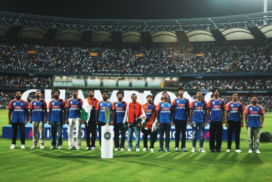 The champions do the victory ride at the Wankhede to a huge reception