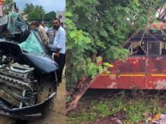 जुन्नर: नगर-कल्याण महामार्गावर बस-कार अपघातात दोन ठार, १८ जखमी