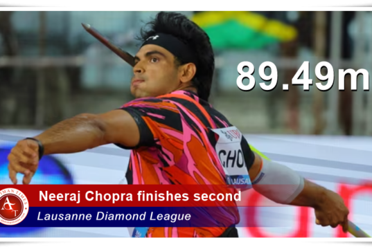 नीरज चोप्राचा लोझान डायमंड लीगमध्ये शानदार प्रदर्शन; ८९.४९ मीटर फेकून दुसरे स्थान.