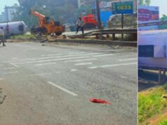 वारजे पुलावर एलपीजी टँकर उलटला; मोठा अनर्थ टळला, वाहतुकीत अडथळा.