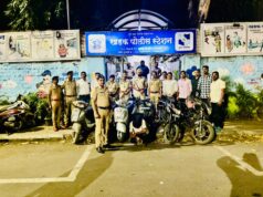 सराईत वाहन चोराकडून एकूण ०६ मोटार सायकल जप्त करण्यात आले यश.