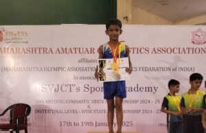 चिपळूण येथे झालेल्या राज्यस्तरीय जिम्नॅस्टिक स्पर्धेत उत्कर्ष निखिल जाधव यांची चमकदार कामगिरी – लेव्हल 4 मध्ये 4 पदकांची कमाई!